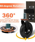 Heavy Duty Spring Loaded Caster Wheels 600 Pound Gate Rollers For Metal Tubing Moves Like Butter Floor Safe Rubber Tread with 360-degree rotation.