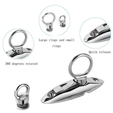 316 Stainless Steel Quick Release Hangers For Pontoon Boats And Bimini Decks Marine Grade Hardware With Screws Included Detail View