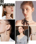 Models wearing jewelry featuring loose CZ diamond stones kit 2400 clear cubic zirconia rhinestones in 8 sizes for ring making.