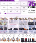All In One Potentiometer Kit For Tinkering With 75 Pcs B5K To 100K Ohm Knurled Shaft Linear Taper Pots Plus 5 Knob Types Nuts
