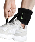 Person adjusting Adjustable Drop Foot AFO Brace For Unisex Use, Right Or Left Foot Ortho, Ankle Support, breathable black design