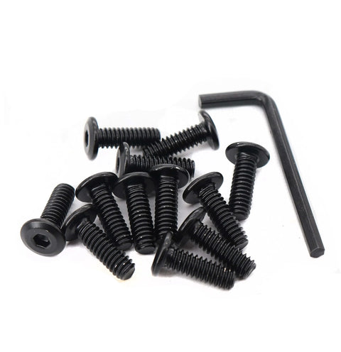 12 Pack M6 22mm Black Flat Head Allen Bolts For Furniture And Home Office Tables Desks Cabinets Wardrobes Made From 304 Stainless Steel Rust Resistant Heavy Duty Socket Cap Screws Built Tough with Allen key