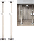 Undermount Sink Brackets Stainless Steel Adjustable Sink Legs Kit For Kitchen Sinks, Easy No Drill Setup in use under sink
