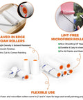 20 Piece Small Paint Roller Kit with foam and microfiber rollers, 4 inch and 2 inch sizes for DIY walls and cabinets.