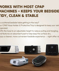 Must Have Bedside CPAP Hose Organizer With Absorbent Mat And Night Light Retractable Hook for organized bedside setup