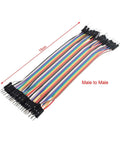 120-Piece Multicolor DuPont Jumper Wires Kit for Breadboards, 15 Cm (5.91 Inch), showing male to male cables in rainbow colors.