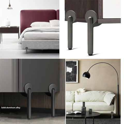 Four Pack Adjustable Table And Cabinet Leg Set With Screws Aluminum Alloy Sofa Feet For Chair Desk Cupboard Bed 18 Cm Gray