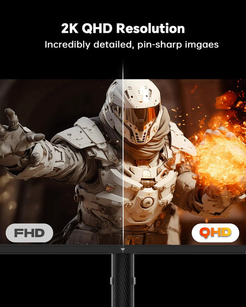 27 Inch Gaming Monitor With 200 Hz Refresh Rate 1440P QHD Fast IPS 1ms Response No Lag Built In Speakers Adaptive Sync