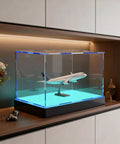 Lit Display Case With RGBW LED Lights USB Powered Switch Panel And App Control For 1:18 Scale Car Models on shelf