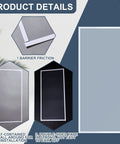 Product details showing Six Pack Abrasive Blasting Cabinet Lens Covers With Durable Polyester Film Inner Lens Protectors Adhesive Sandblast Film Replacement Fits Standard Sandblast Cabinets 23 By 11 Inches