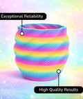 3D-printed vase with Panchroma Gradient Luminous Rainbow PLA Filament 1.75mm for 3D printing, showcasing smooth color shifts
