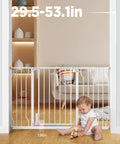 Adjustable 29.5 To 53.1 Inch Baby Gate For Stairs And Doorways 30 Inch Height Extra Wide Auto Close Safety Gate for Pets.