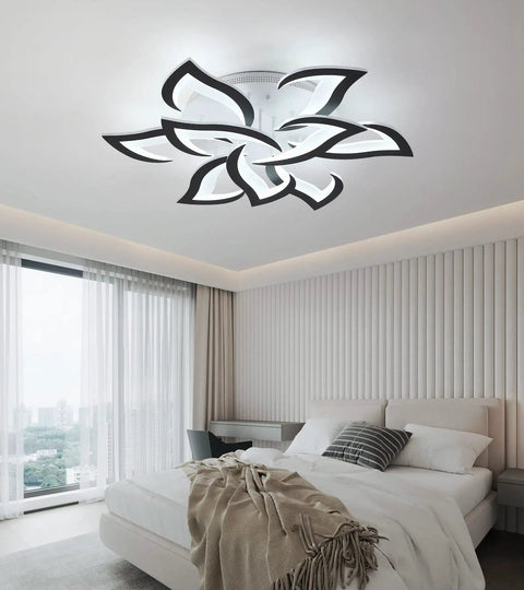 Modern Led Flush Mount Ceiling Light Fixture White With Remote Control Dimmable Four Ring Dope Design For Kitchen Dining Living Room And Bedroom 3000K To 6000K