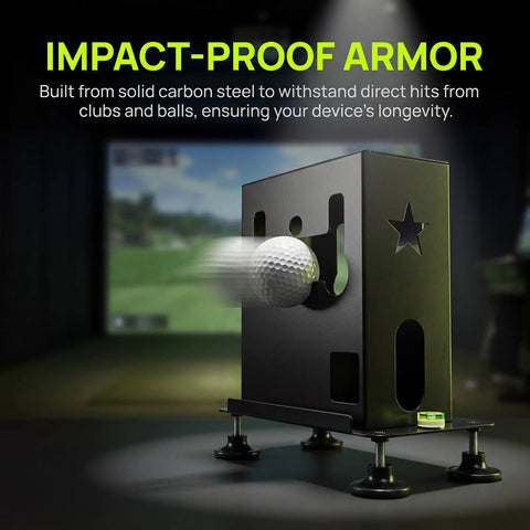 Sturdy Metal Protective Case For Skytrak Golf Launch Monitor With Four Adjustable Feet, impact-proof design and sleek enclosure