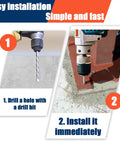 Step-by-step installation of 50 Pack Half Inch By Four Inch Concrete Screws Heavy Duty Galvanized Anchors For Masonry