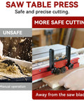 Pro Grade Bearing Roller Featherboards For Table Saw, Router Table, And Band Saw Guards in use, demonstrating safer cutting.