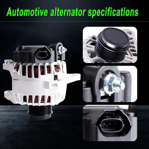 Beefed Up Alternator Replacement For Hyundai Elantra 2011 2017 1.8L And Forte 2014 2016 2.0L L4 Models Soul Elantra GT Coupe 2013 2017 Direct Fit With 11610 373002E200 2610428 Easy Install And Reliable Charging with close-up details