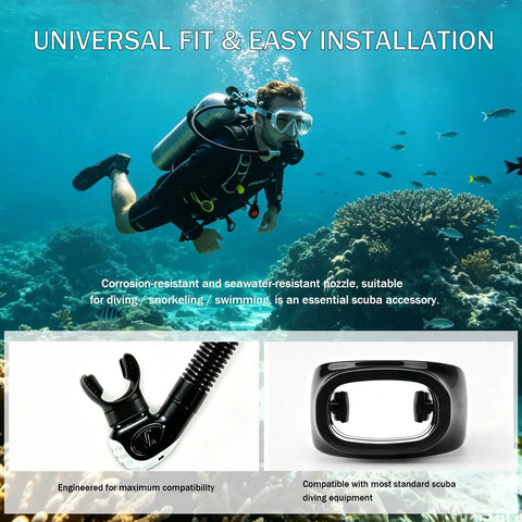 Scuba diver using Four Pack Soft Silicone Scuba Regulator Mouthpieces With Ties Replacement Snorkel Mouthpieces For Octopus