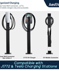Badass Outdoor EV Charger Pedestal Rock Bottom Anti Wobble Base with Tesla Wall Connector and J1772 charging options.