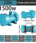 Beefed Up Heavy Duty Concrete Vibrator Motor 1100W 1500W 2200W Three Power Levels 220V Single Phase Industrial Vibration Motor With Speed Controller For Concrete Tables Blue, 1500W model