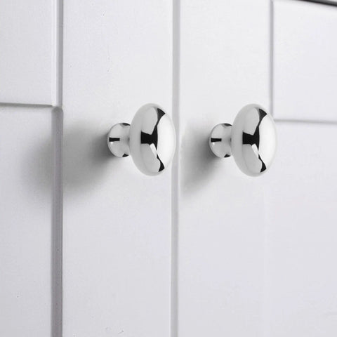 Oval Shape Polished Nickel Cabinet Drawer Knobs Set on white cabinets, Solid Brass Dresser Drawer Pulls, Furniture Door Handles