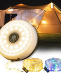 4 In 1 Camping Lantern And String Lights 32.8 Ft Outdoor Lighting Kit with tent setup