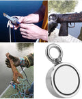 1000 Lbs Neodymium Magnet Fishing Kit with Case in action retrieving metal items from water