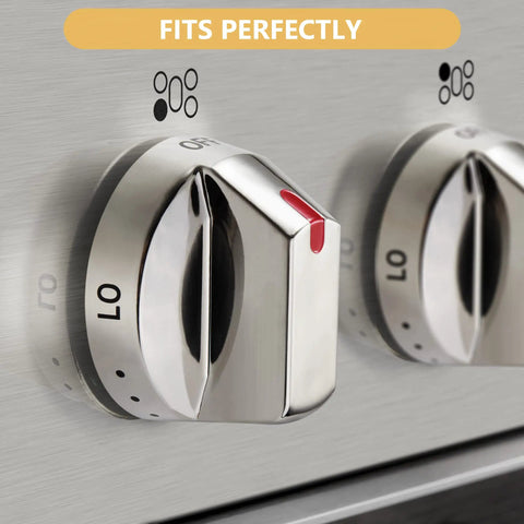 Close-up of Stove Knob Control Dial With Reinforced Power Ring Protection For Samsung Gas Range Ovens Installed
