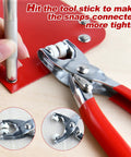 DIY Grommet Eyelet Snap Kit With Pliers And Storage Box 200 Sets 10mm Stainless Steel Fabric Snaps Fasteners in use