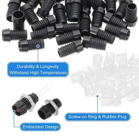 3mm LED Holder Clip Mounting Bracket Kit 40 Pieces Plastic LED Holder Clip With Nuts for bezel mount panel