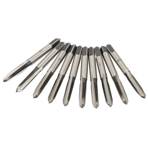 M5 Tap Drill Straight Flute Carbon Steel Manual Heavy Duty Tool For Thread Cutting In Metalworking And Automotive DIY Industrial Grade Hand Tool For Metric Threads Wood Plastic Aluminum, 10-piece set