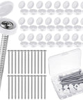 Built To Kick Butt 3 Inch Shutter Screw Fastener Kit Delivers 24 Heavy Duty 304 Stainless Steel Wall Ties with white caps.