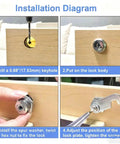 Installation of 4 Pack Cabinet Locks With Iron Keys Cam Cylinder Lock Secure Your Drawers, Mailbox, Files, RV Storage And More