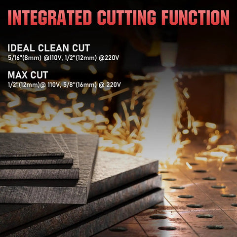 Six In One Welding Machine With Plasma Cutter, MIG Flux Core MIG Spool Gun Compatible showing cutting function
