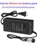 42V 2A 3 Pin XLR Charger For 36V Lithium Ebikes And Electric Scooters with power cord and XLR connector