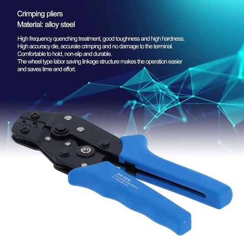 Ratcheting Wire Crimping Tool With High Precision Terminal Crimper Multifunction Automatic Crimping Pliers in blue alloy steel