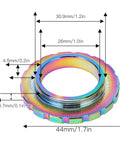 Centerlock Rotor Lockring Cover For Mountain Bikes Dope Bright Color Aluminum Alloy Shield with dimensions shown