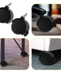 Rock Solid 2 Inch Universal Swivel Caster Wheel Set With M8 Threaded Stem Replacement For Office Chair visible on different furniture surfaces.