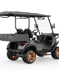 Slick Electric Golf Cart Built With A Beefy 48V 5KW AC Motor And Workhorse 100Ah Battery Cruises Smoothly At 16 MPH showing rear view with cargo space.