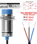 Inductive Proximity Sensor Switch Non Shield Type With 15mm Sensing Distance NPN Normally Open 3 Wire 10 To 30V DC Metal Detecting Sensor For Industrial Machinery Blue Body 30mm Mounting Hole Workhorse Build with wiring diagram and color-coded wires.