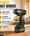 Badass 1/2 Inch Cordless Impact Wrench Brings 1400Nm Beefy Torque And 1033 Ft Lbs With Brushless Motor showcasing ergonomic design and battery.