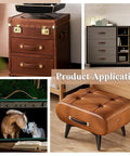 Knockout Coconut Brown Fibre Leather Cabinet Pulls 2 Pack Slick Drawer Handles For Kitchen Bathroom Furniture Upgrades 5 3 Inch Long on various furniture.