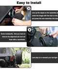 Steps to install Gas Cap Cover For Jeep Wrangler JK 2007 2017 Unlimited Sport Rubicon Sahara with US Flag shown in images.