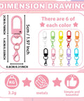 Top Notch Double Head Lobster Claw Clasps Featuring Smooth Swivel Snap Hooks And Sweet Multi Color Collections showing dimensions and colors.