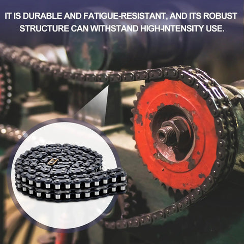 Solid 10 Foot Double Strand Roller Chain 35-2 Duplex For Gate Openers With Extra Links Easy Install And Heavy Duty Machine Gear Upgrade on machinery.