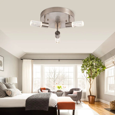 Four-Head Modern Track Lighting Kit With Adjustable Rotatable Heads, 360 Degree Spin And 90 Degree Tilt in bedroom