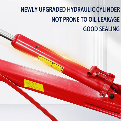 Heavy Duty 2 Ton Folding Hydraulic Engine Hoist With Telescopic Boom And Six Durable Casters showing upgraded hydraulic cylinder with robust sealing.