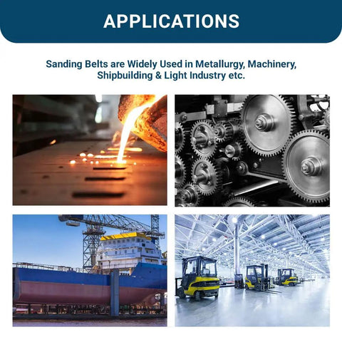 Applications of Tough As Nails Zirconia Sanding Belts 2 X 36 Inch For Belt Grinders in metallurgy, shipbuilding, and light industry.