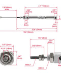 Technical diagram of Slim Stainless Steel Air Pneumatic Cylinder With 10mm Bore 60mm Stroke M5 Port Double Acting Single Rod CDJ2B Series