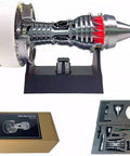 Awesome Realistic Turbofan Engine Model Kit With LED Lights And 28cm A380 TR900 Replica Adjustable Speed DIY Mechanical STEM Project For Adults Aviation Enthusiasts Desk Decor And Gift, transparent cutaway on stand